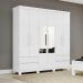 Guarda-Roupa Casal com Espelho Zeus com Pés 6 Portas 4 Gavetas Branco