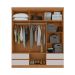 Guarda-Roupa Casal com Espelho Zeus com Pés 6 Portas 4 Gavetas Off White e Amêndoa