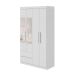 Guarda-Roupa Casal com Espelho Zeus sem Pés 4 Portas 2 Gavetas Branco