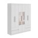 Guarda-Roupa Casal com Espelho Zeus sem Pés 6 Portas 4 Gavetas Branco