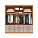 Guarda-Roupa Casal com Espelho e Pés Chicago 3 PT 9 GV Cinamomo e Off White