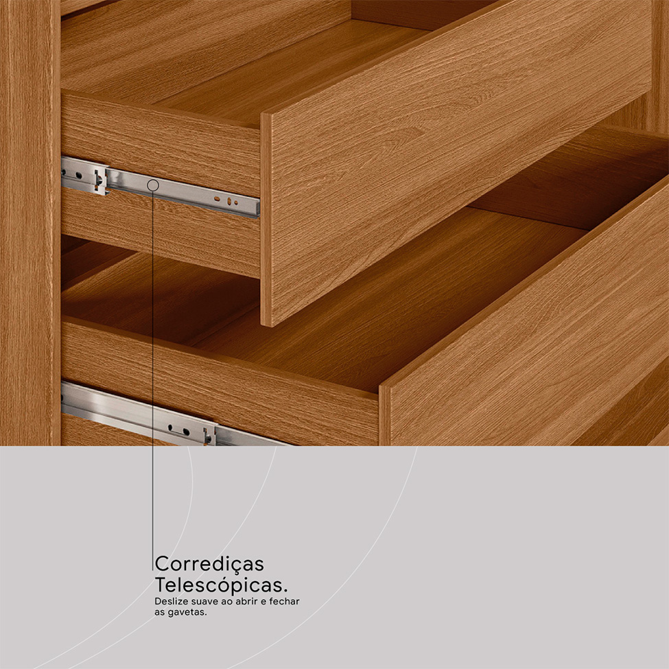 Guarda-Roupa Casal com Reflecta Laredo Flex 4 Portas 4 Gavetas Amêndola e Nude