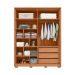 Guarda-Roupa Casal com Reflecta New Reflex MDF 4 Portas 3 Gavetas Buriti
