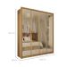 Guarda-Roupa Casal com Reflecta New Reflex MDF 4 Portas 3 Gavetas Buriti