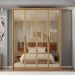 Guarda-Roupa Casal com Reflecta New Reflex MDF 4 Portas 3 Gavetas Buriti