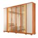 Guarda-Roupa Casal com Reflecta Quinn Ripado 6 Portas 4 Gavetas Freijó e Off White