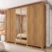 Guarda-Roupa Casal com Vidro Reflecta 6 Portas 4 Gavetas Buriti