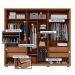 Guarda-Roupa Casal com Vidro Reflecta Cristal 6 Portas 4 Gavetas Buriti e Fendi