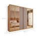Guarda-Roupa Casal com Vidro Reflecta Cristal 6 Portas 4 Gavetas Buriti e Fendi
