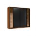 Guarda-Roupa Casal com Vidro Reflecta Laredo 4 PT 4 GV Nogueira e Preto