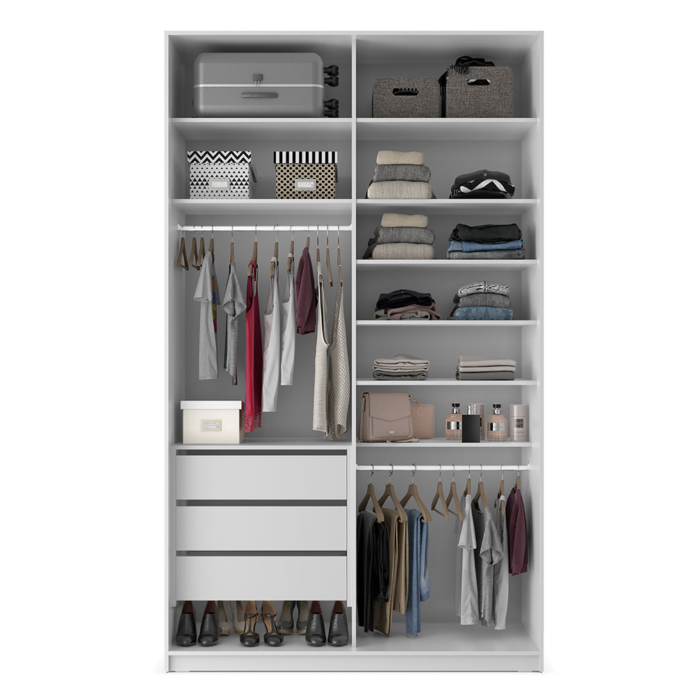 Guarda-Roupa Closet 100% MDF 3 Gavetas Branco 140 cm