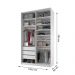 Guarda-Roupa Closet 100% MDF 3 Gavetas Branco 140 cm