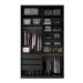 Guarda-Roupa Closet 100% MDF 3 Gavetas Preto 140 cm