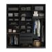 Guarda-Roupa Closet 100% MDF 3 Gavetas Preto 209 cm