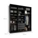 Guarda-Roupa Closet 100% MDF 3 Gavetas Preto 209 cm