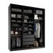 Guarda-Roupa Closet 100% MDF 3 Gavetas Preto 209 cm