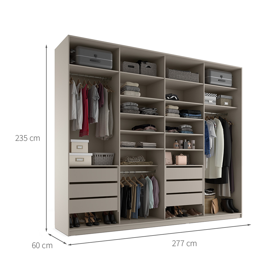 Guarda-Roupa Closet 100% MDF 6 GV Bege