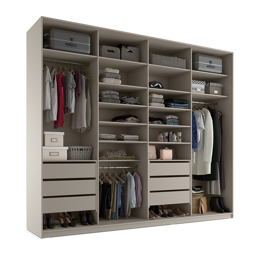 Guarda-Roupa Closet 100% MDF 6 GV Bege