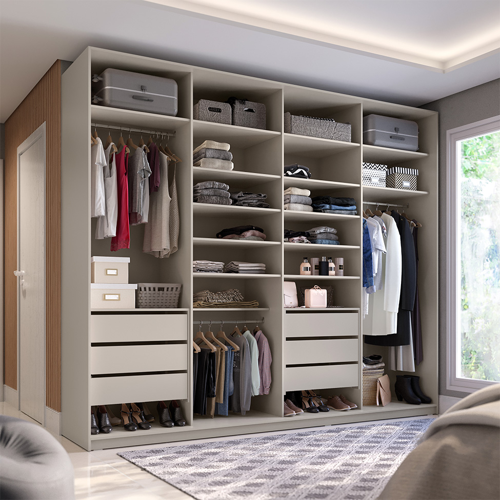 Guarda-Roupa Closet 100% MDF 6 GV Bege