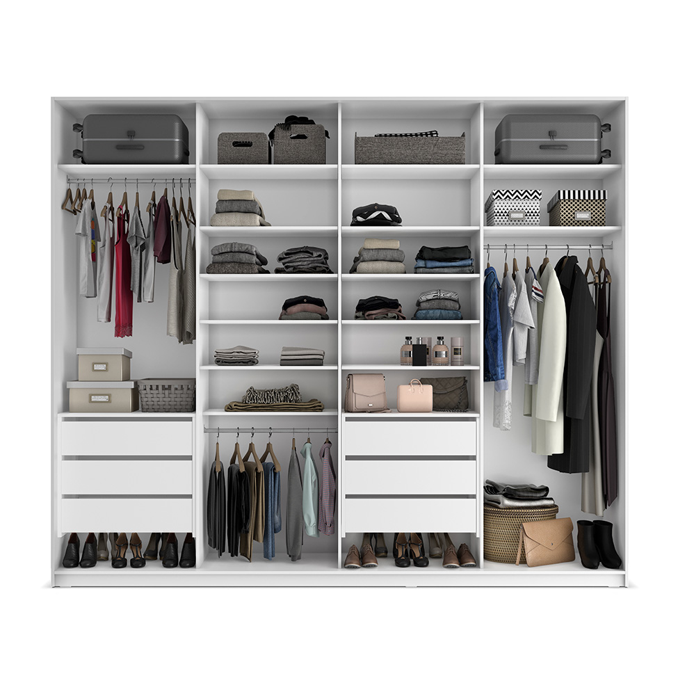 Guarda-Roupa Closet 100% MDF 6 Gavetas Branco