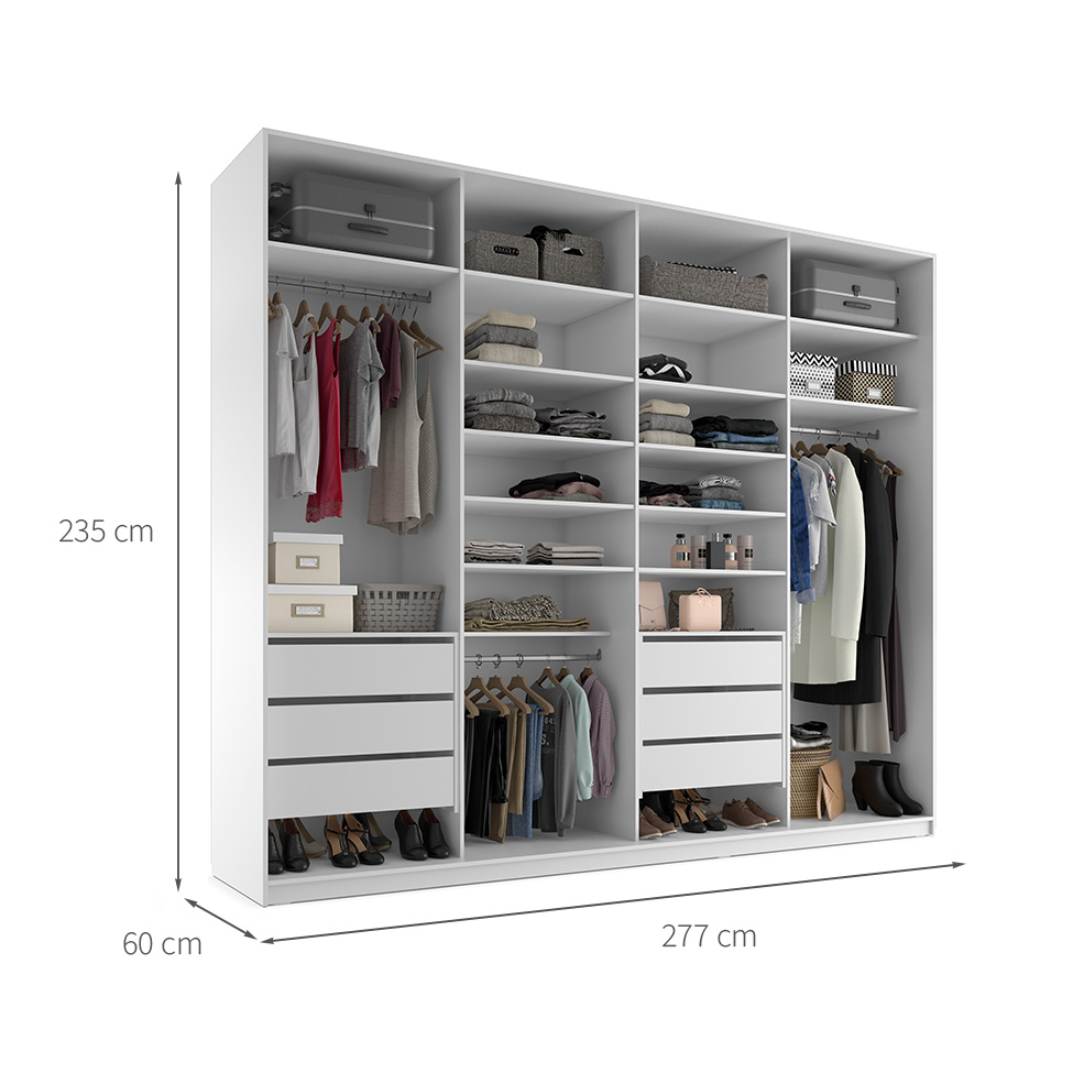 Guarda-Roupa Closet 100% MDF 6 Gavetas Branco