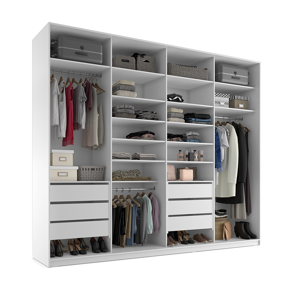 Guarda-Roupa Closet 100% MDF 6 Gavetas Branco