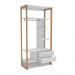 Guarda-Roupa Closet Cali 2 Gavetas Branco e Aveiro 93cm