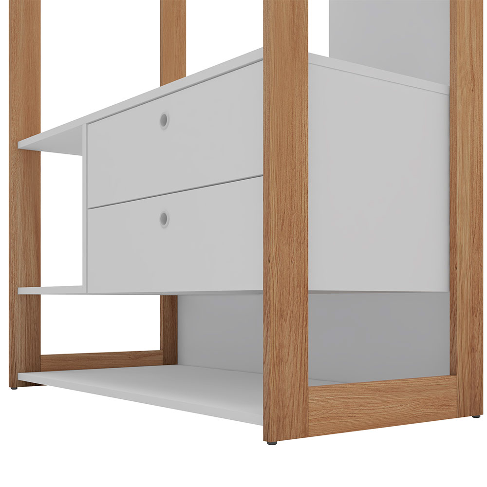 Guarda-Roupa Closet Cali 2 Gavetas Branco e Aveiro 93cm