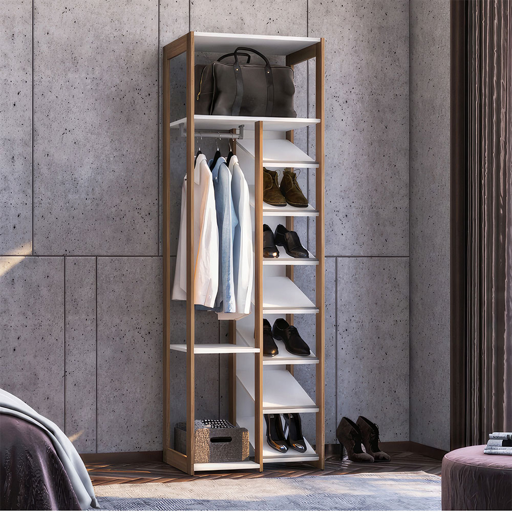 Guarda-Roupa Closet Cali Branco e Aveiro 63cm