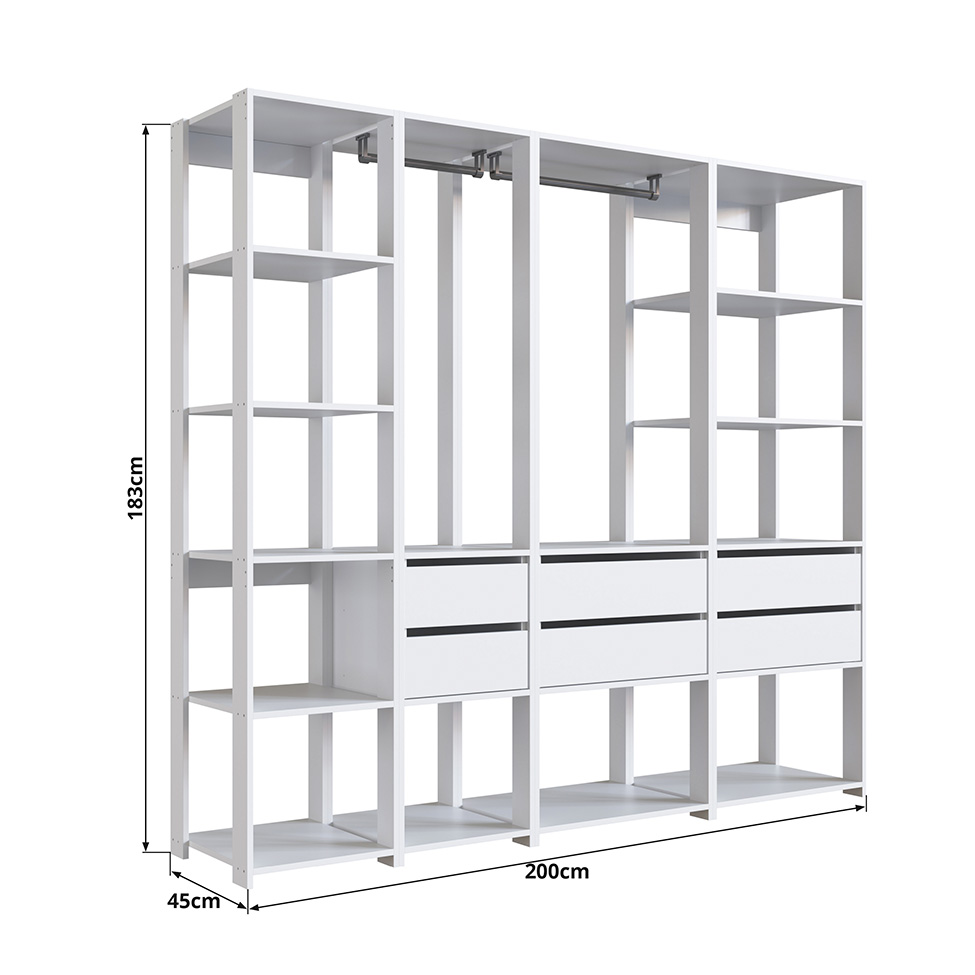 Guarda-Roupa Closet Easy 6 Gavetas Branco