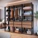 Guarda-Roupa Closet Easy 6 Gavetas Preto e Montana