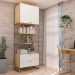 Guarda-Roupa Closet Infinity 2 Portas 2 Gavetas Savana e Branco