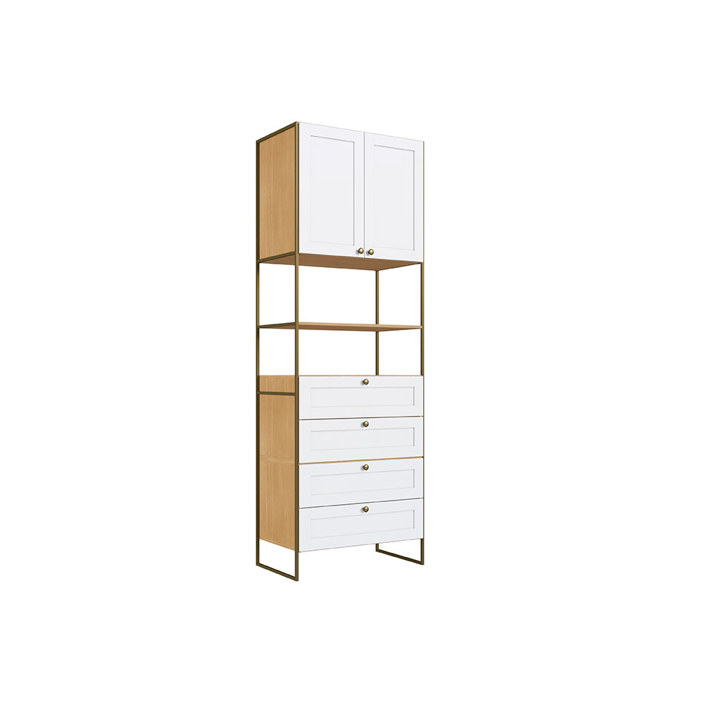 Guarda-Roupa Closet Infinity 2 Portas 4 Gavetas Savana e Branco