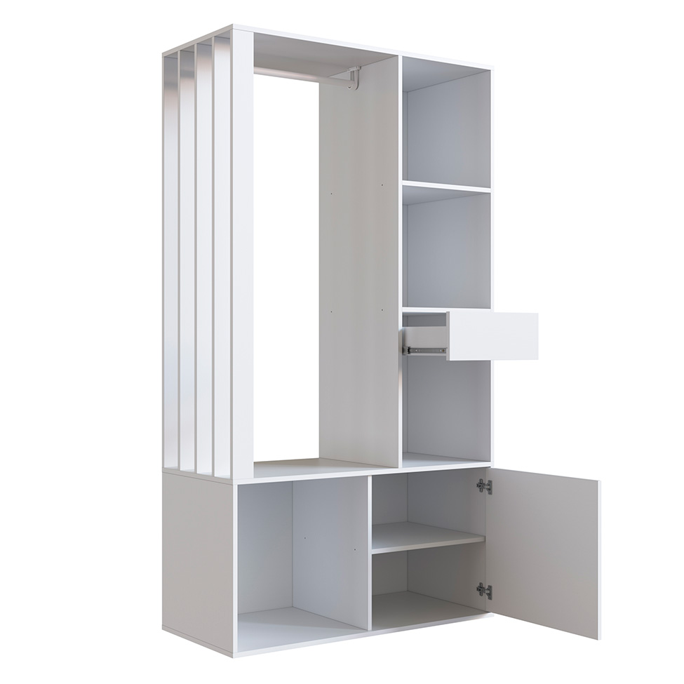 Guarda-Roupa Closet Lumo 1 Porta 1 Gaveta Branco