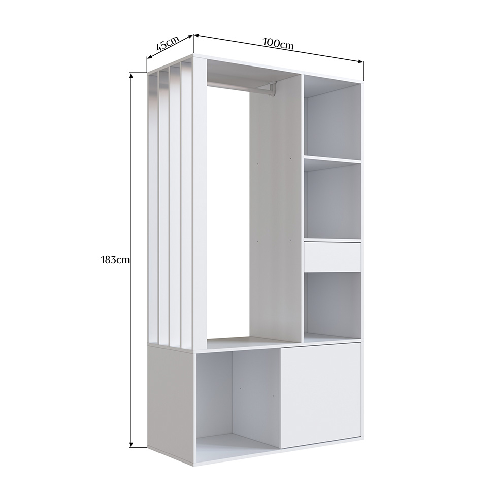 Guarda-Roupa Closet Lumo 1 Porta 1 Gaveta Branco