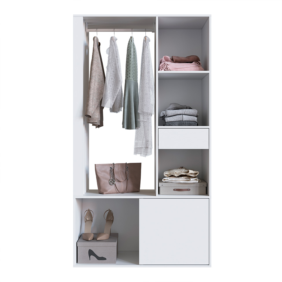 Guarda-Roupa Closet Lumo 1 Porta 1 Gaveta Branco