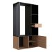 Guarda-Roupa Closet Lumo 1 Porta 1 Gaveta Preto e Montana