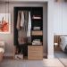 Guarda-Roupa Closet Lumo 1 Porta 1 Gaveta Preto e Montana