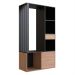 Guarda-Roupa Closet Lumo 1 Porta 1 Gaveta Preto e Montana