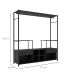 Guarda-Roupa Closet Modulado Barcelona Casal 2 Gavetas Preto