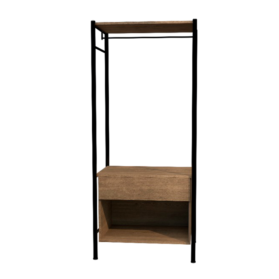Guarda-Roupa Closet Modulado Berlim 1 Gaveta Preto e Demolição