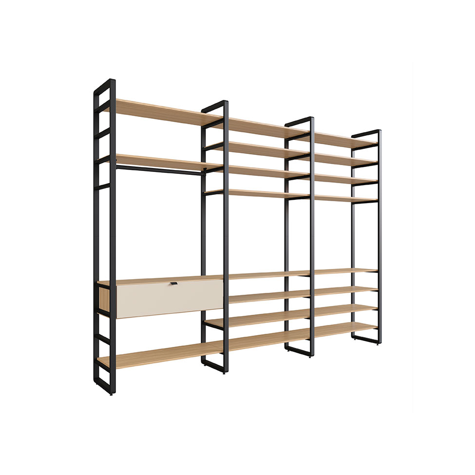 Guarda-Roupa Closet Modulado Industrial Philly 1 GV Cedro e Off White 294 cm