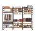 Guarda-Roupa Closet Modulado Industrial Philly 1 Gaveta Cedro e Grafite 294 cm