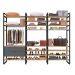 Guarda-Roupa Closet Modulado Industrial Philly 2 Gavetas Cedro e Grafite 294 cm