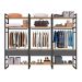Guarda-Roupa Closet Modulado Industrial Philly II 3 GV Cedro e Grafite 294 cm