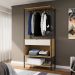 Guarda-Roupa Closet Modulado Maverick 1 Gaveta Carvalho e Off White 93 cm