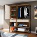 Guarda-Roupa Closet Modulado Maverick 1 Porta 2 Gavetas Carvalho e Off White 150 cm