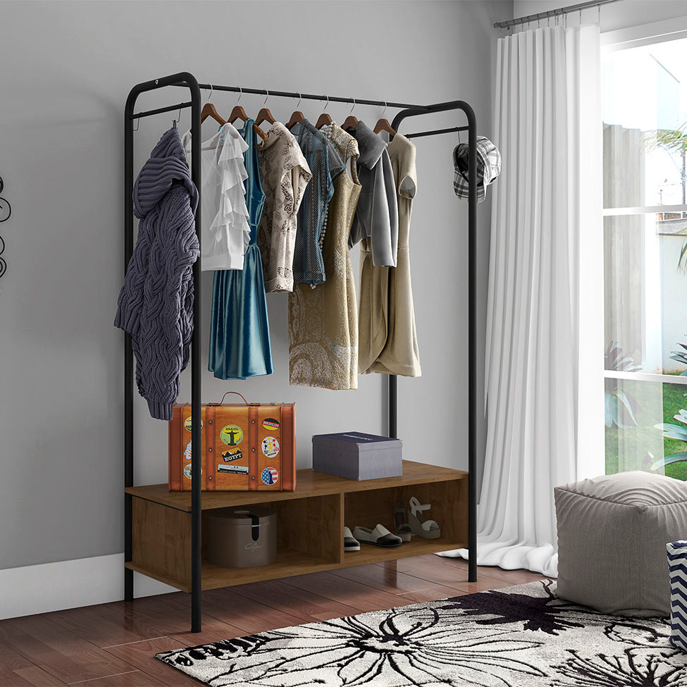 Guarda-Roupa Closet Modulado Milão Preto e Demolição