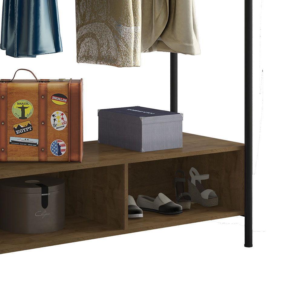 Guarda-Roupa Closet Modulado Milão Preto e Demolição