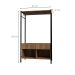 Guarda-Roupa Closet Modulado Paris Solteiro 2 GV Marrom Claro e Preto